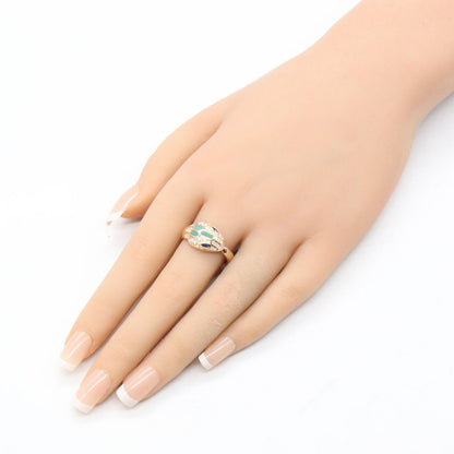 Bvlgari Ring Serpenti Saffiano Diamond Malachite 18k Pink Gold — view 9