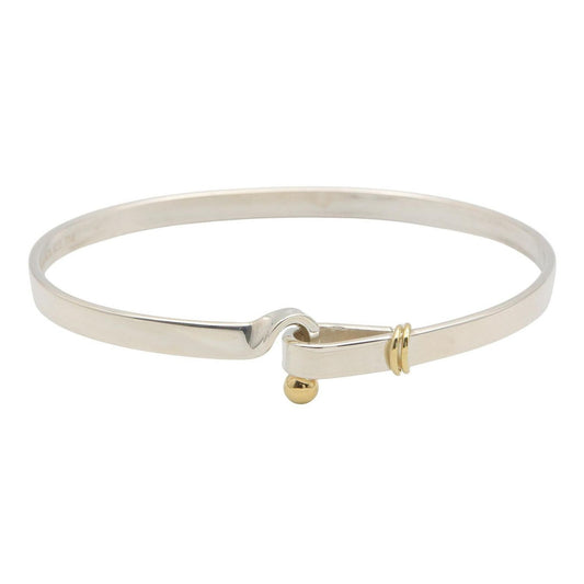 Tiffany & Co Bangle Hook Eye 17 cm 18k 925 Sterling Silver Bracelet