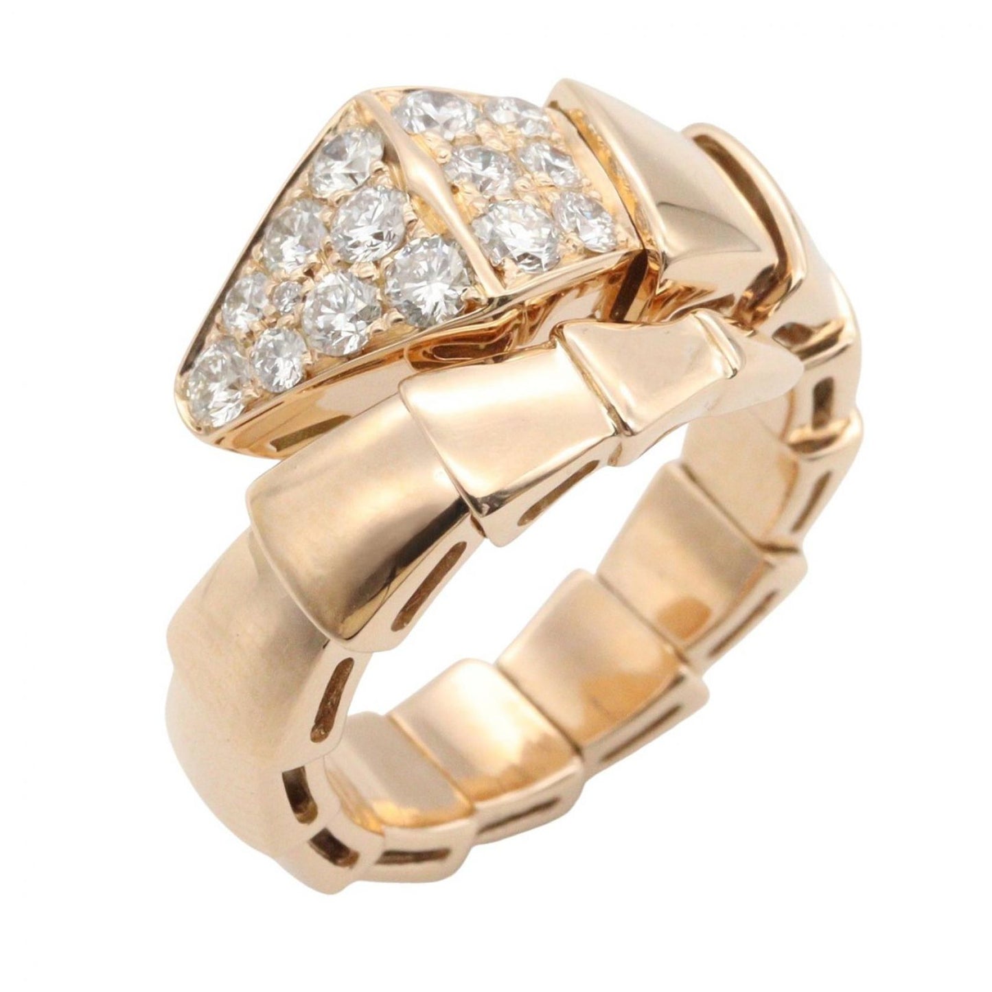 Bvlgari Ring Serpenti Viper-s Diamond 18k Pink Gold
