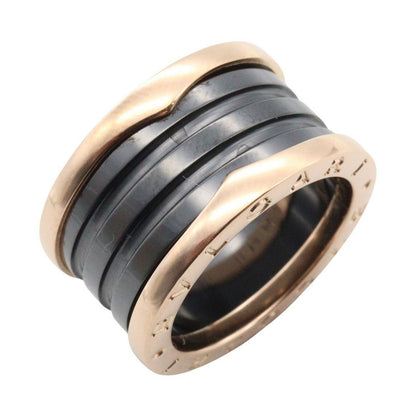Bvlgari Ring B-zero One Band Ceramic 18k Pink Gold