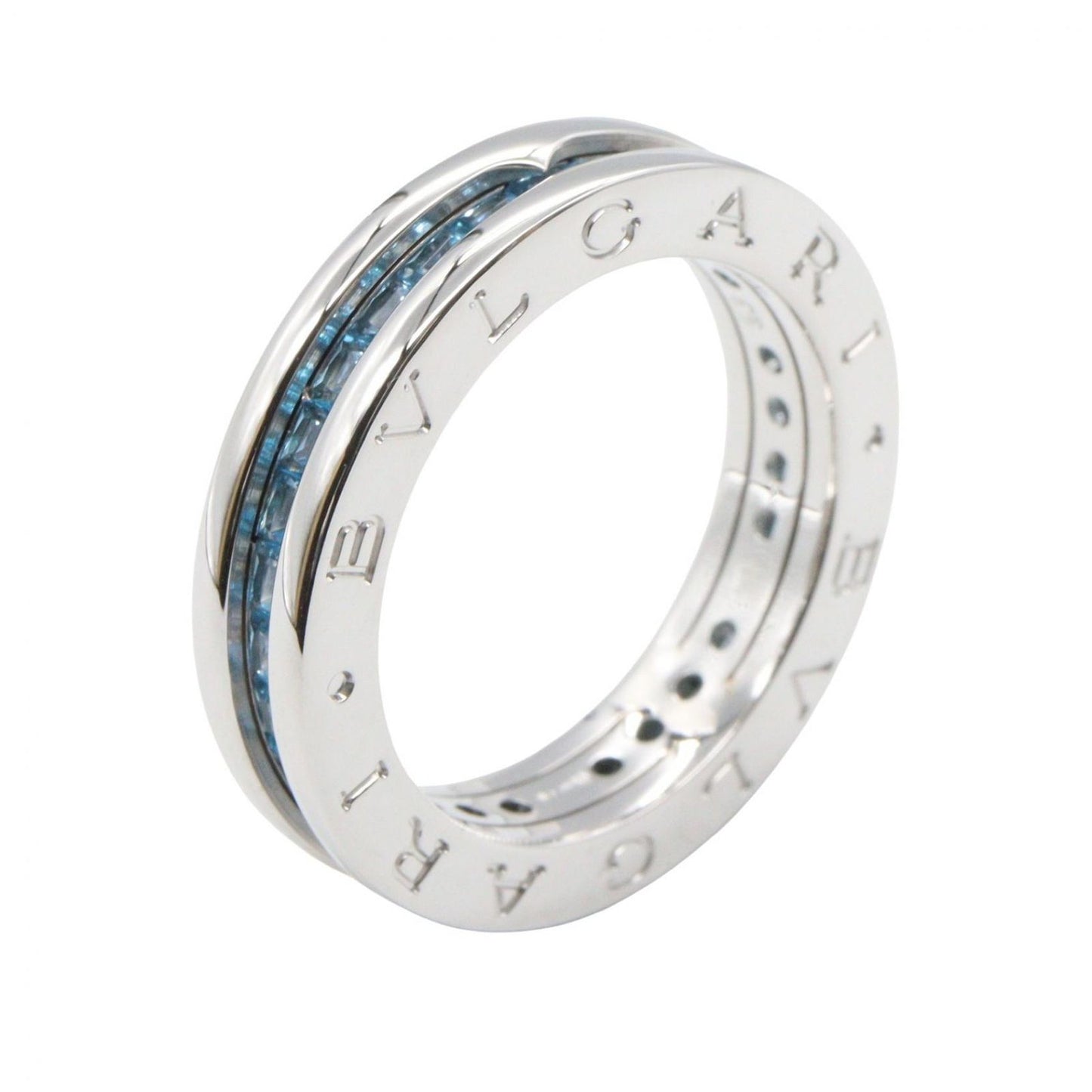 Bvlgari Ring B-zero One Blue Topaz Band 18k White Gold — view 3