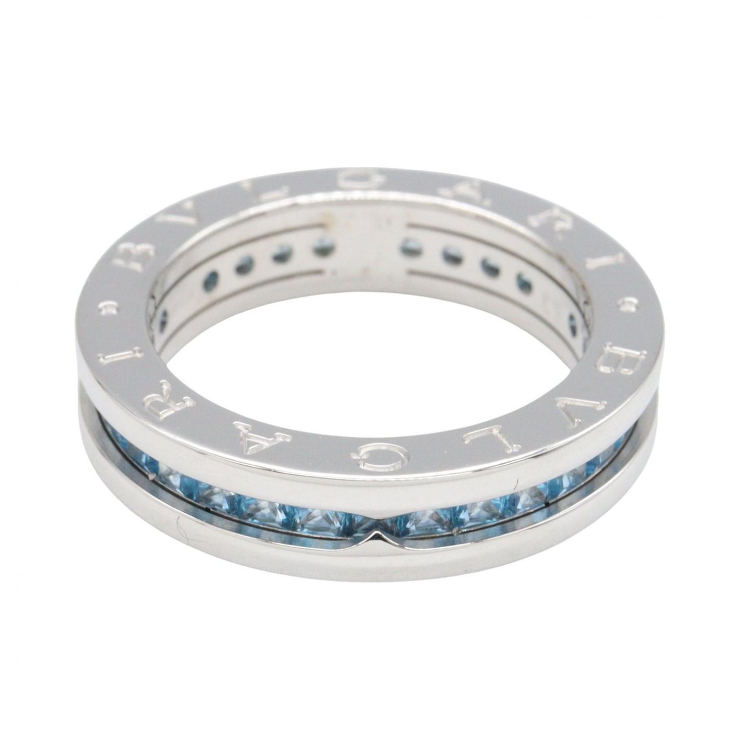 Bvlgari Ring B-zero One Blue Topaz Band 18k White Gold — view 2