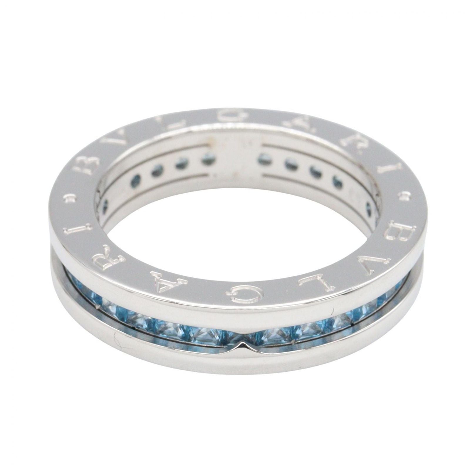 Bvlgari Ring B-zero One Blue Topaz Band 18k White Gold — view 2