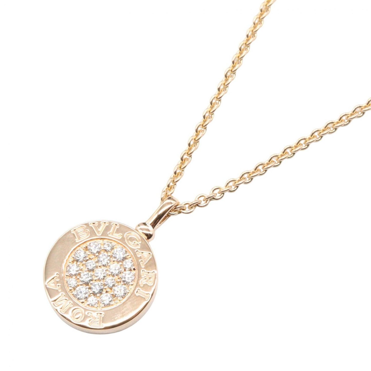 Bvlgari Necklace Onyx Diamond 41.5 43.5 cm 18k Pink Gold
