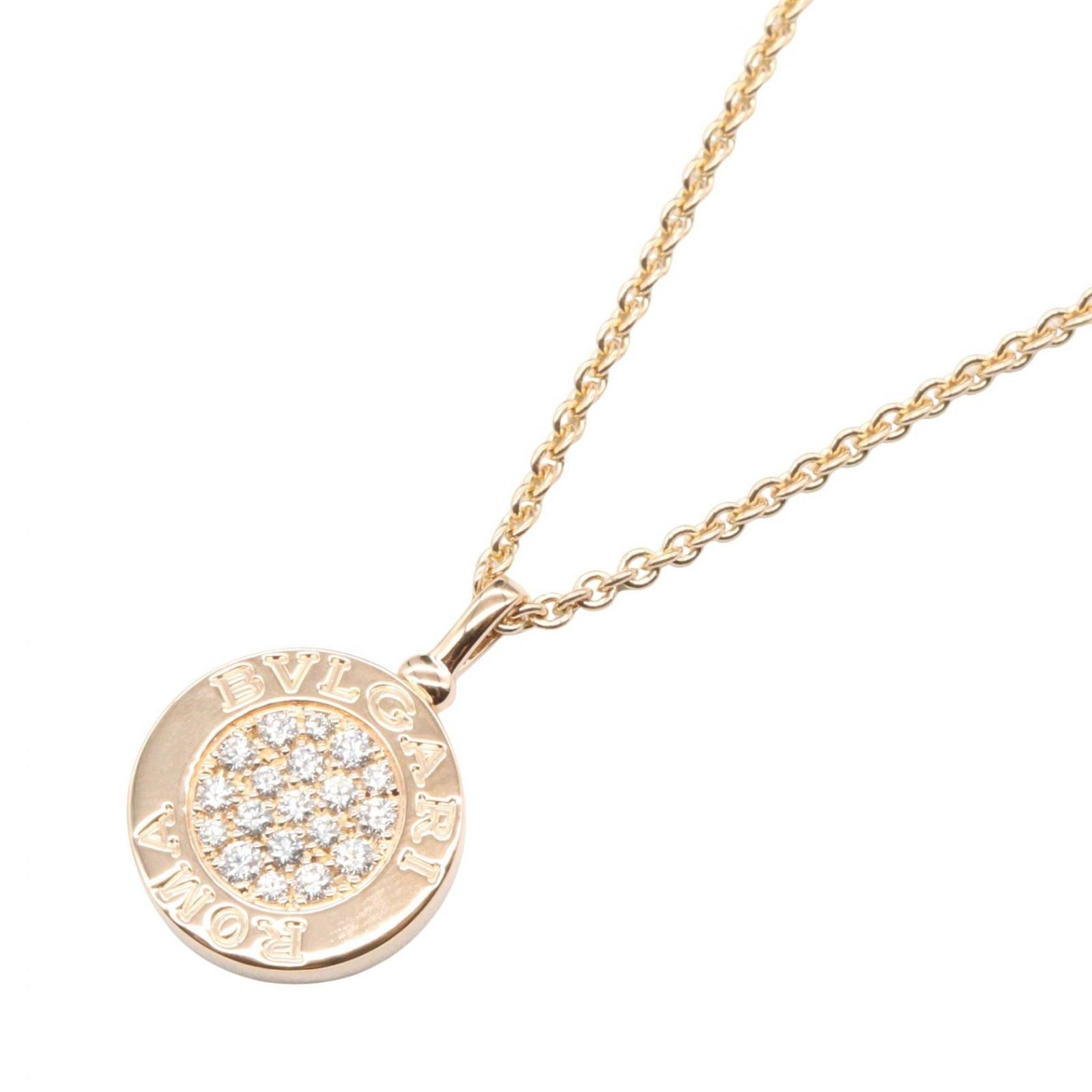 Bvlgari Necklace Onyx Diamond 41.5 43.5 cm 18k Pink Gold