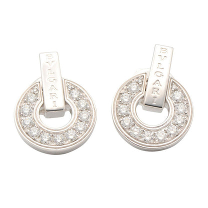Bvlgari Earrings Openwork Diamond 18k White Gold