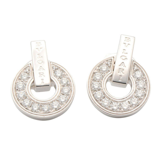 Bvlgari Earrings Openwork Diamond 18k White Gold