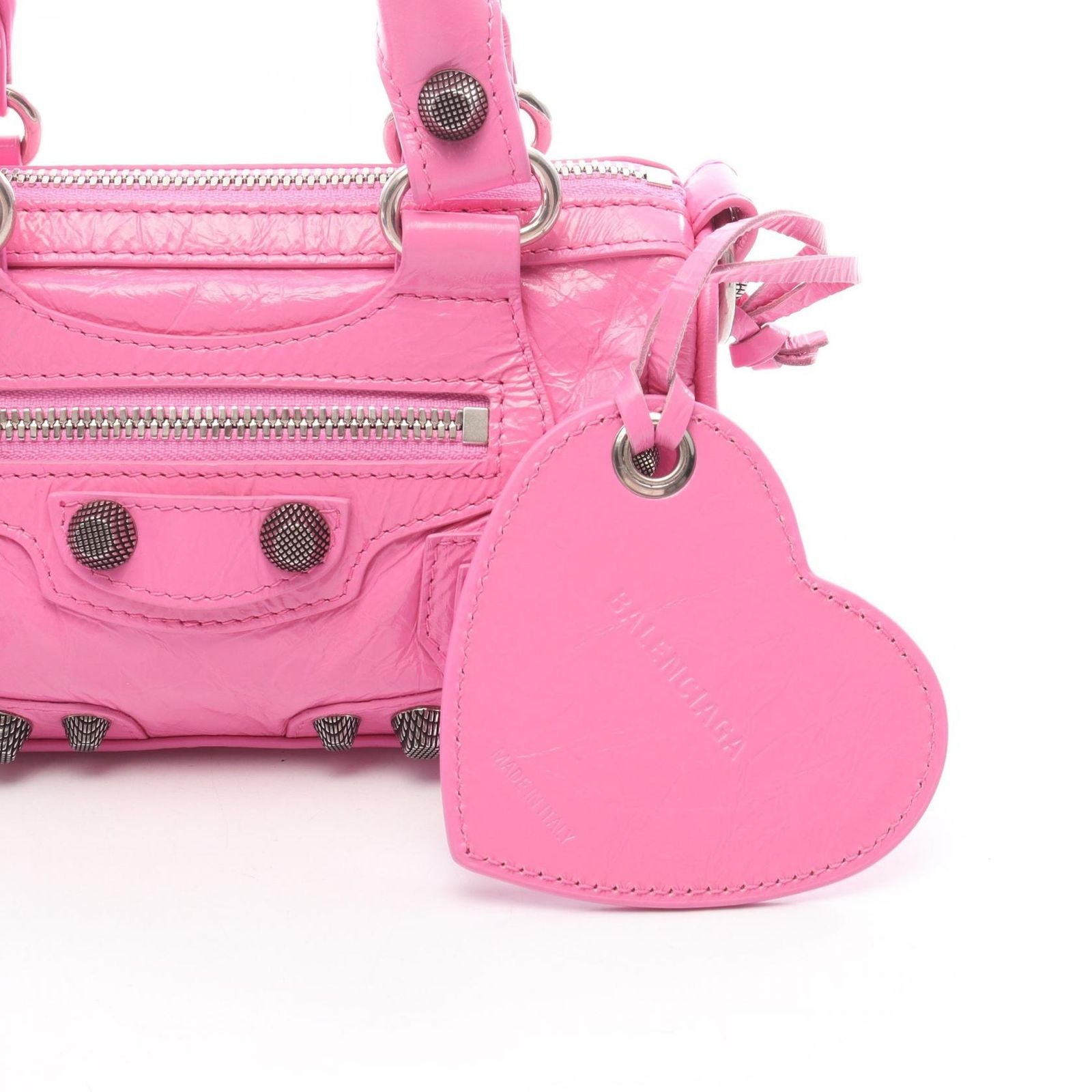Balenciaga Handbag Cagole Nano Duffle 2-Way Pink Leather — view 5