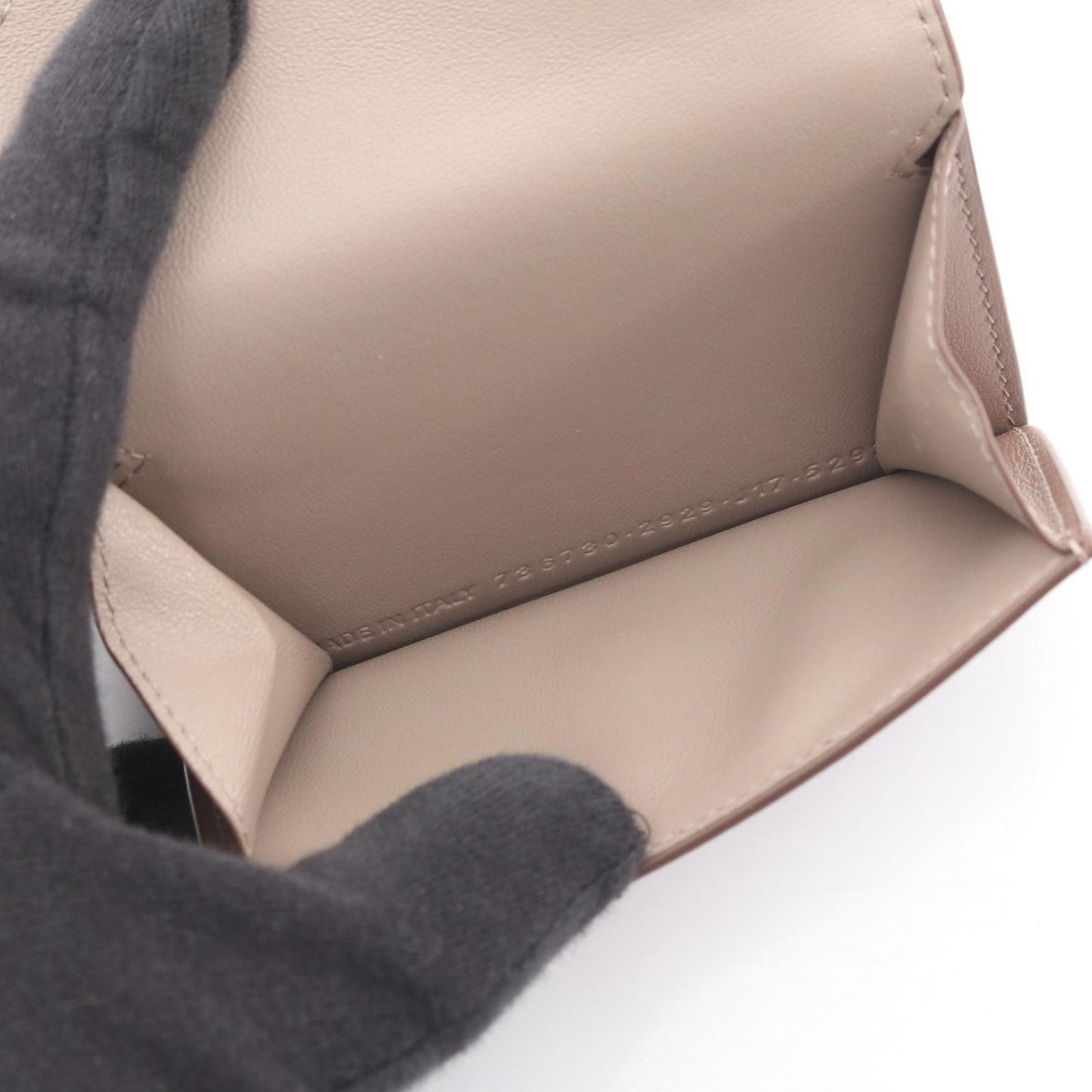 Balenciaga Trifold Wallet Envelope Mini Taupe Sesame Leather — view 4