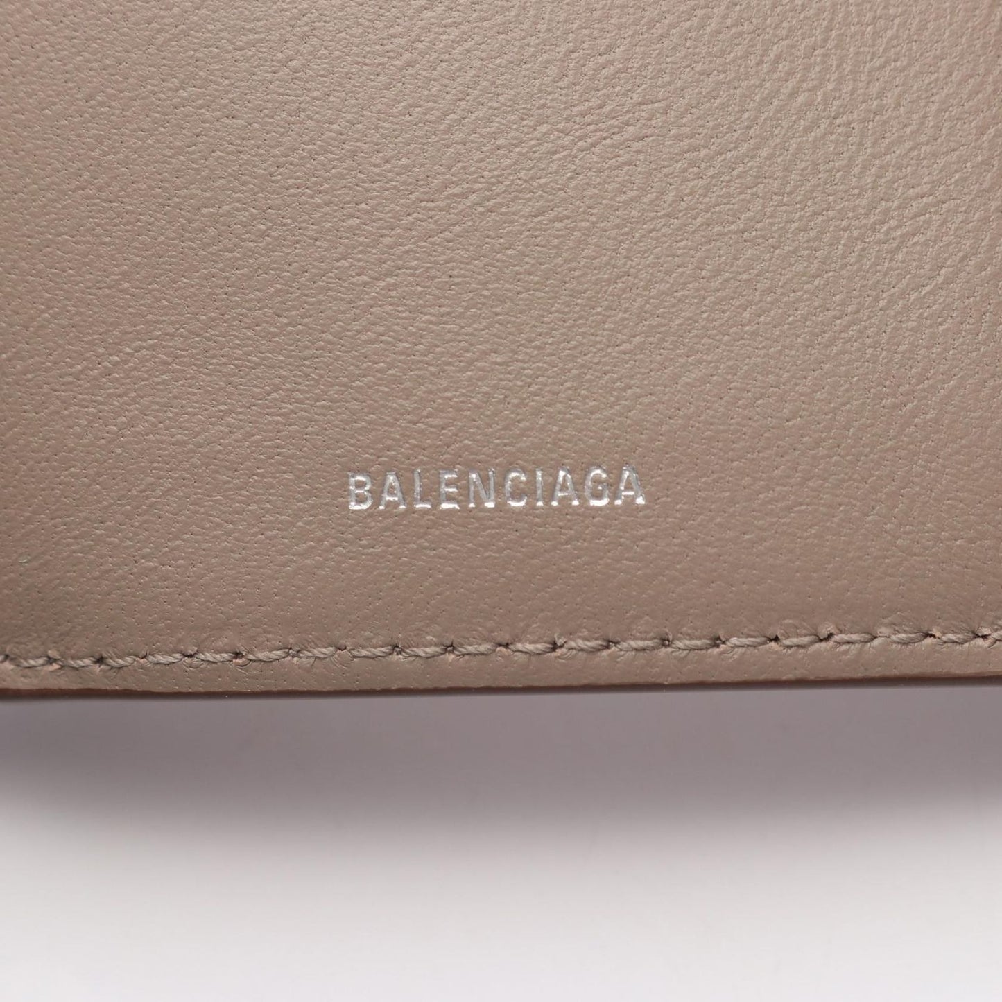 Balenciaga Trifold Wallet Envelope Mini Taupe Sesame Leather — view 5