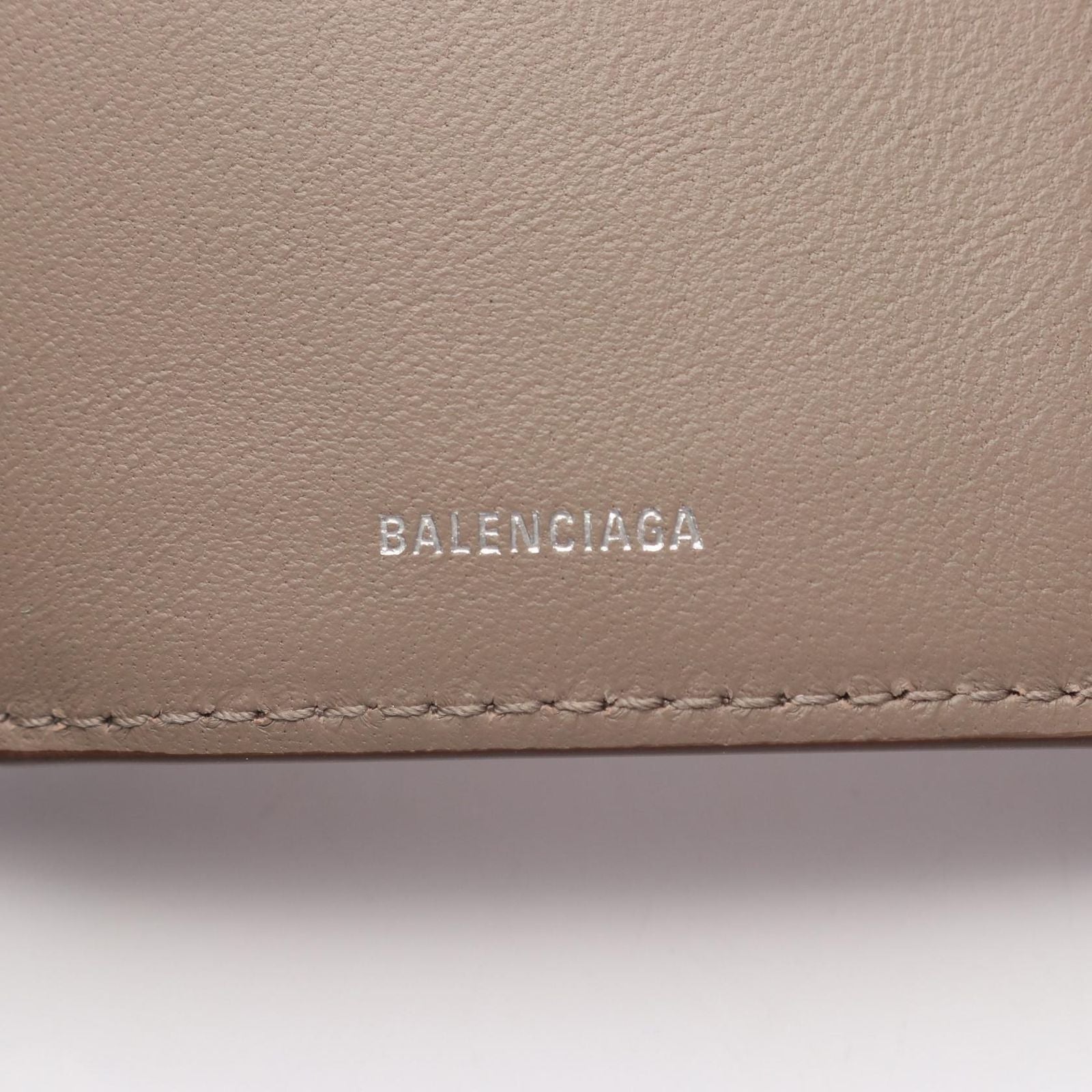 Balenciaga Trifold Wallet Envelope Mini Taupe Sesame Leather — view 5