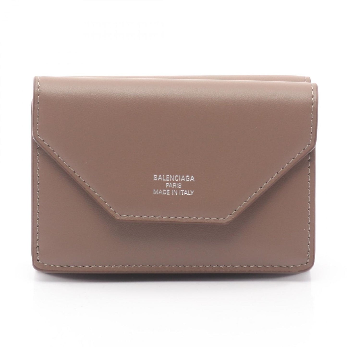 Balenciaga Trifold Wallet Envelope Mini Taupe Sesame Leather