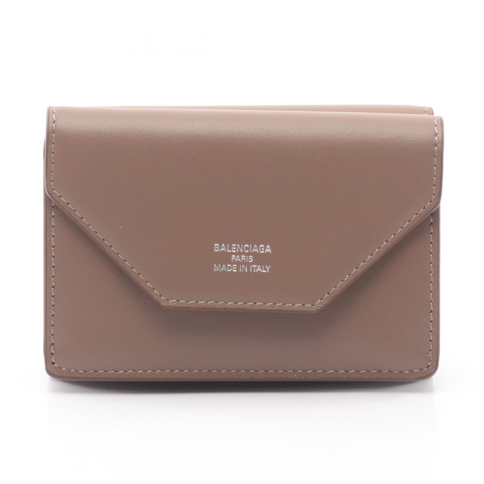 Balenciaga Trifold Wallet Envelope Mini Taupe Sesame Leather