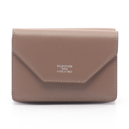 Balenciaga Trifold Wallet Envelope Mini Taupe Sesame Leather