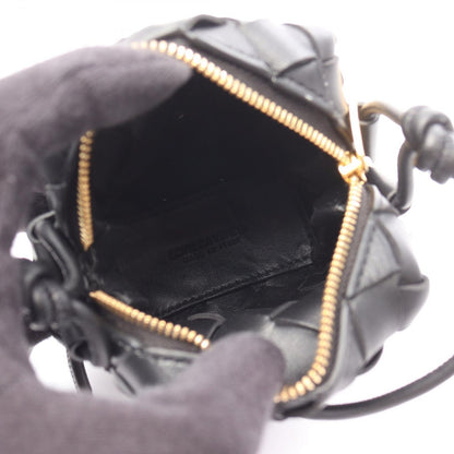Bottega Veneta Shoulder Bag Intrecciato Micro Black Leather — view 3