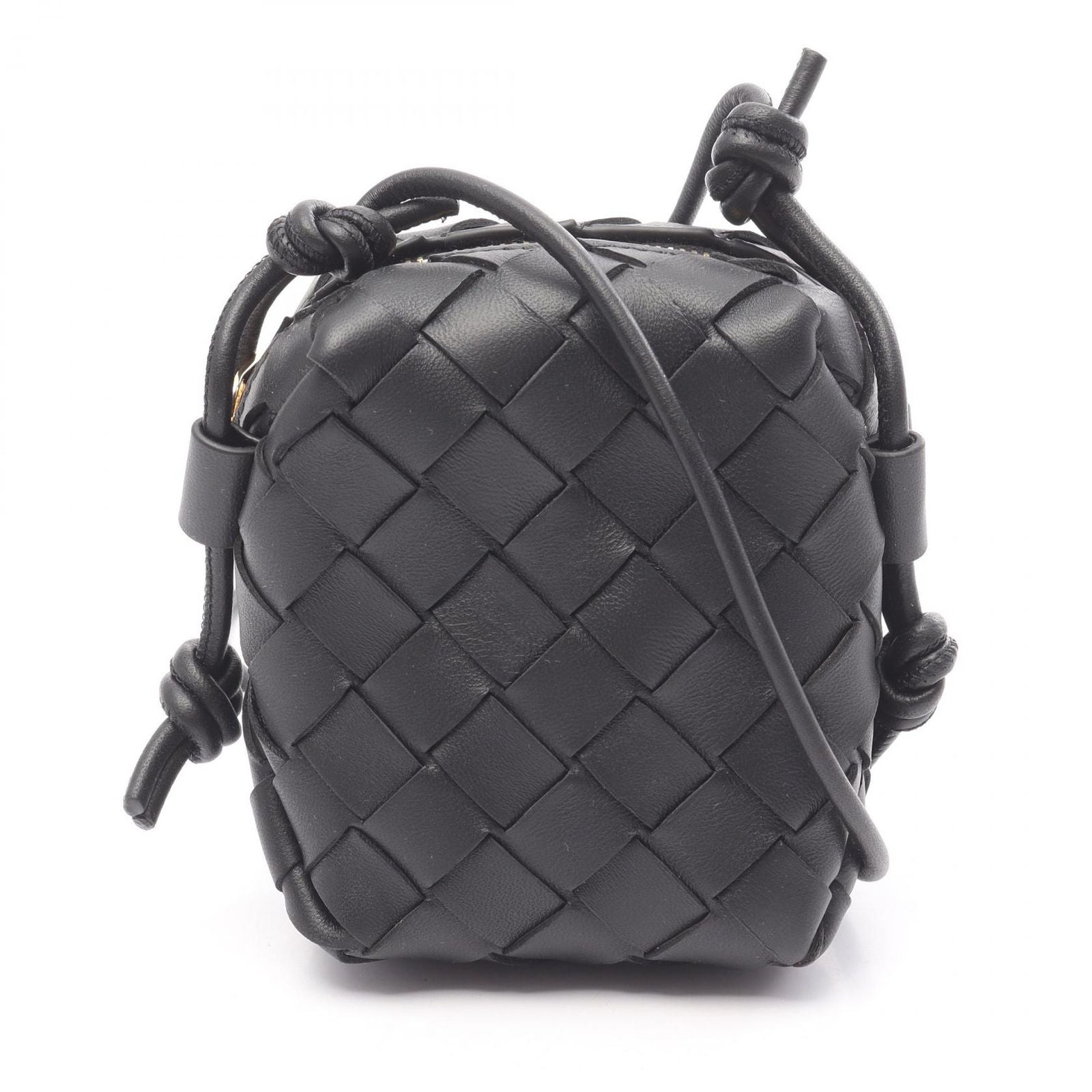 Bottega Veneta Shoulder Bag Intrecciato Micro Black Leather