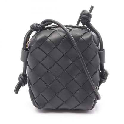 Bottega Veneta Shoulder Bag Intrecciato Micro Black Leather