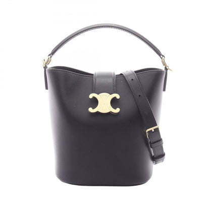 Celine Handbag Small Louis Bucket 2-Way Black Leather Small