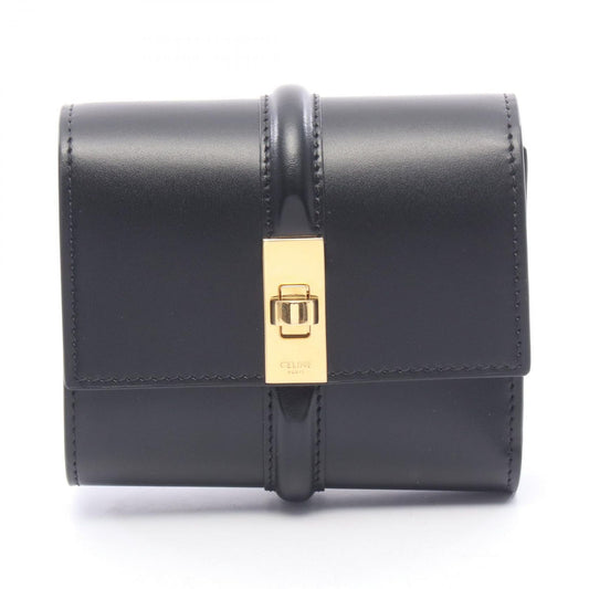 Celine Trifold Wallet Small 16 Seize Black Leather