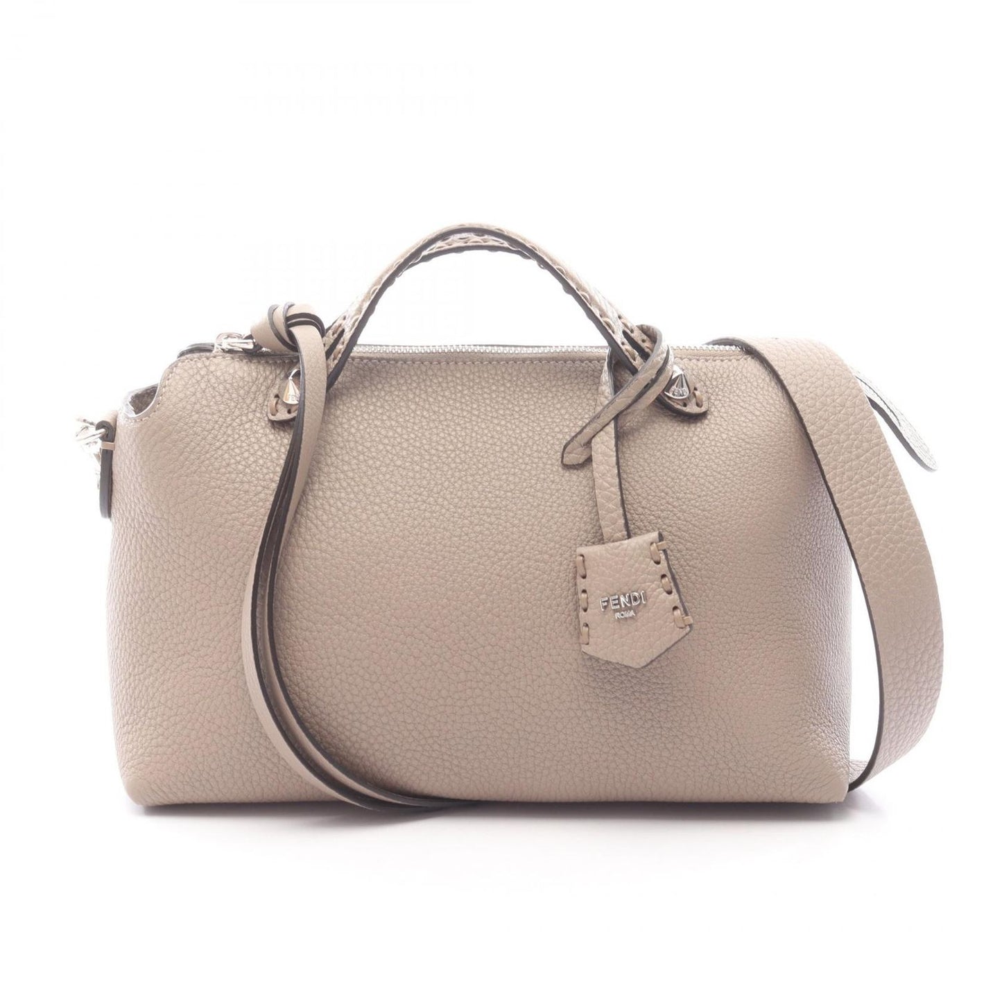 Fendi Handbag by the Way Soft Medium Selleria 2-Way Dove Gray Leather