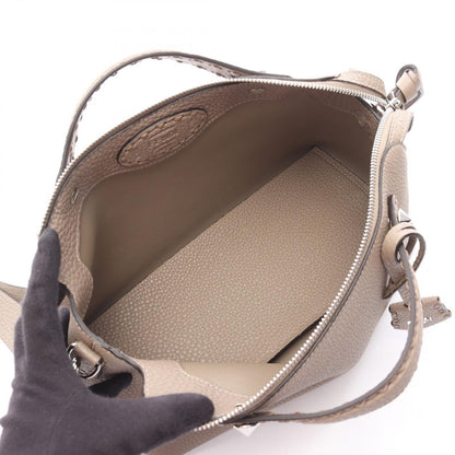 Fendi Handbag by the Way Soft Medium Selleria 2-Way Dove Gray Leather — view 3