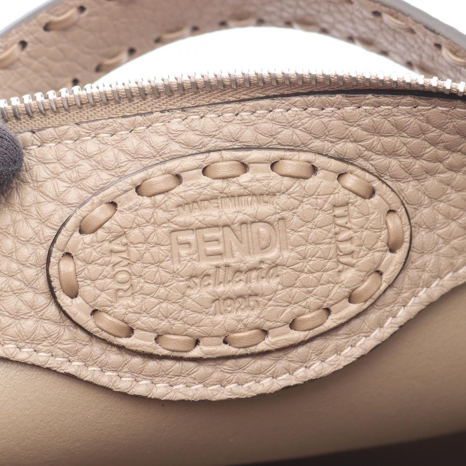 Fendi Handbag by the Way Soft Medium Selleria 2-Way Dove Gray Leather — view 4