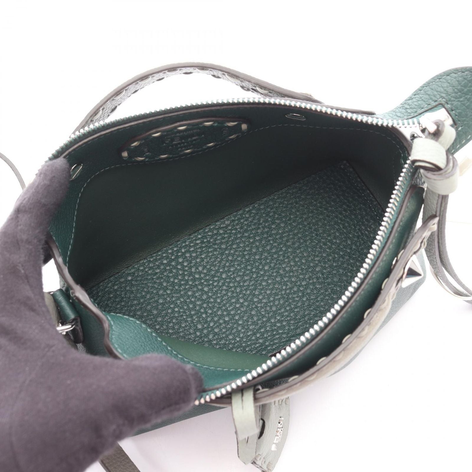 Fendi Handbag by the Way Selleria Mini 2-Way Verde Leather — view 3