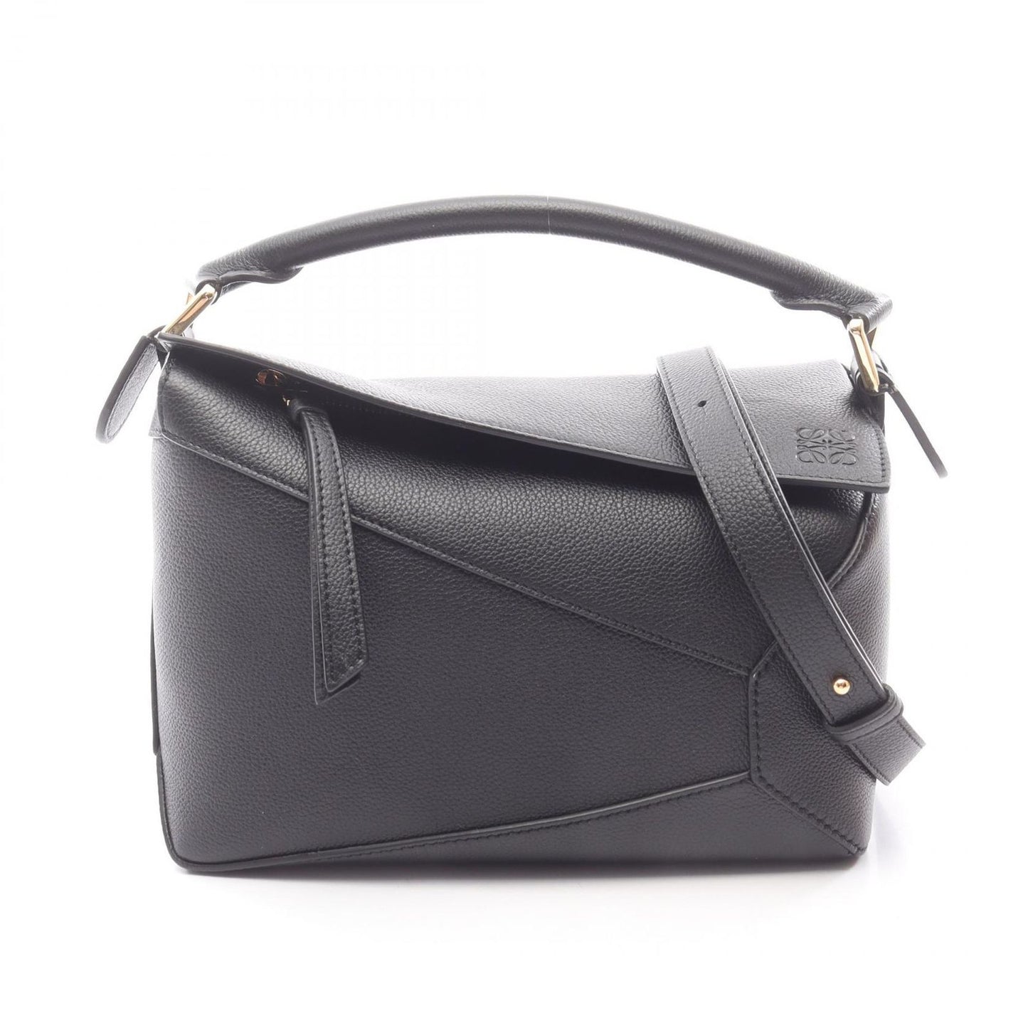 Loewe Handbag Puzzle Edge Small 2-Way Black Leather Bag