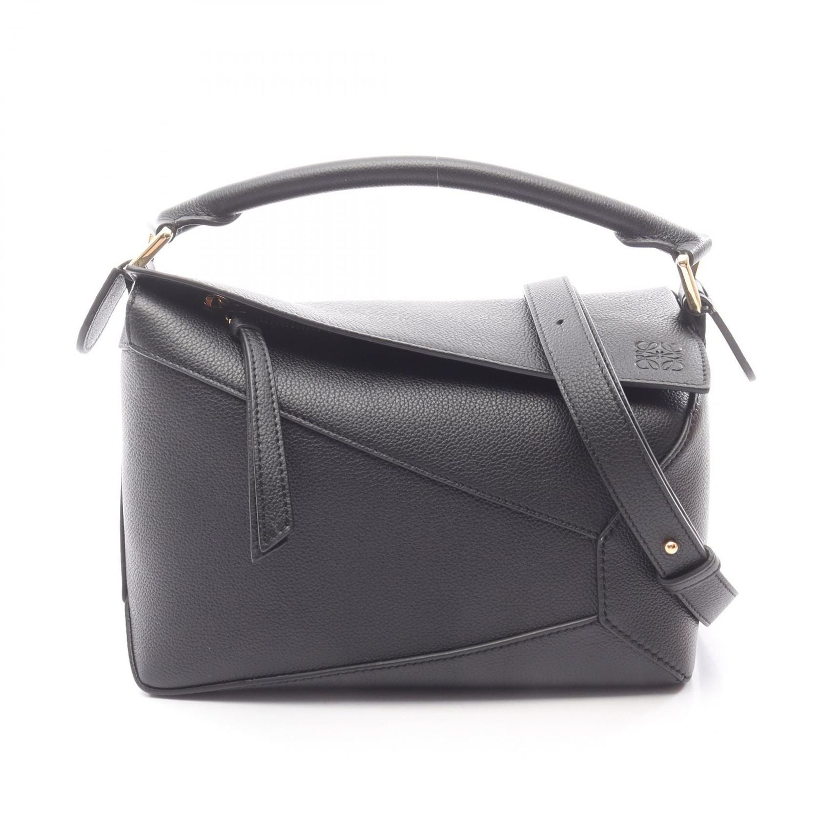 Loewe Handbag Puzzle Edge Small 2-Way Black Leather Bag