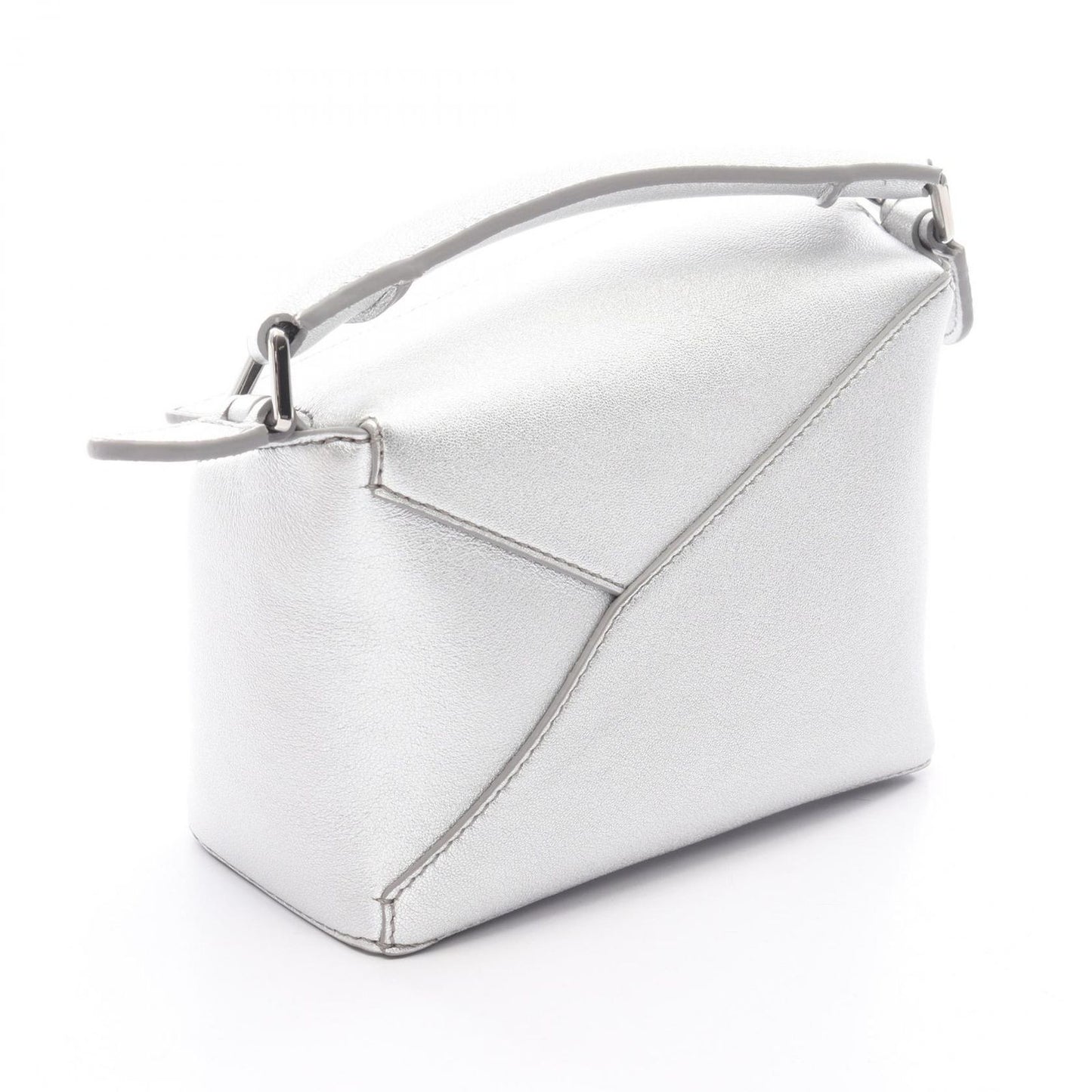 Loewe Handbag Puzzle Bag Mini 2-Way Silver Leather Edge — view 2