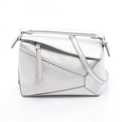 Loewe Handbag Puzzle Bag Mini 2-Way Silver Leather Edge