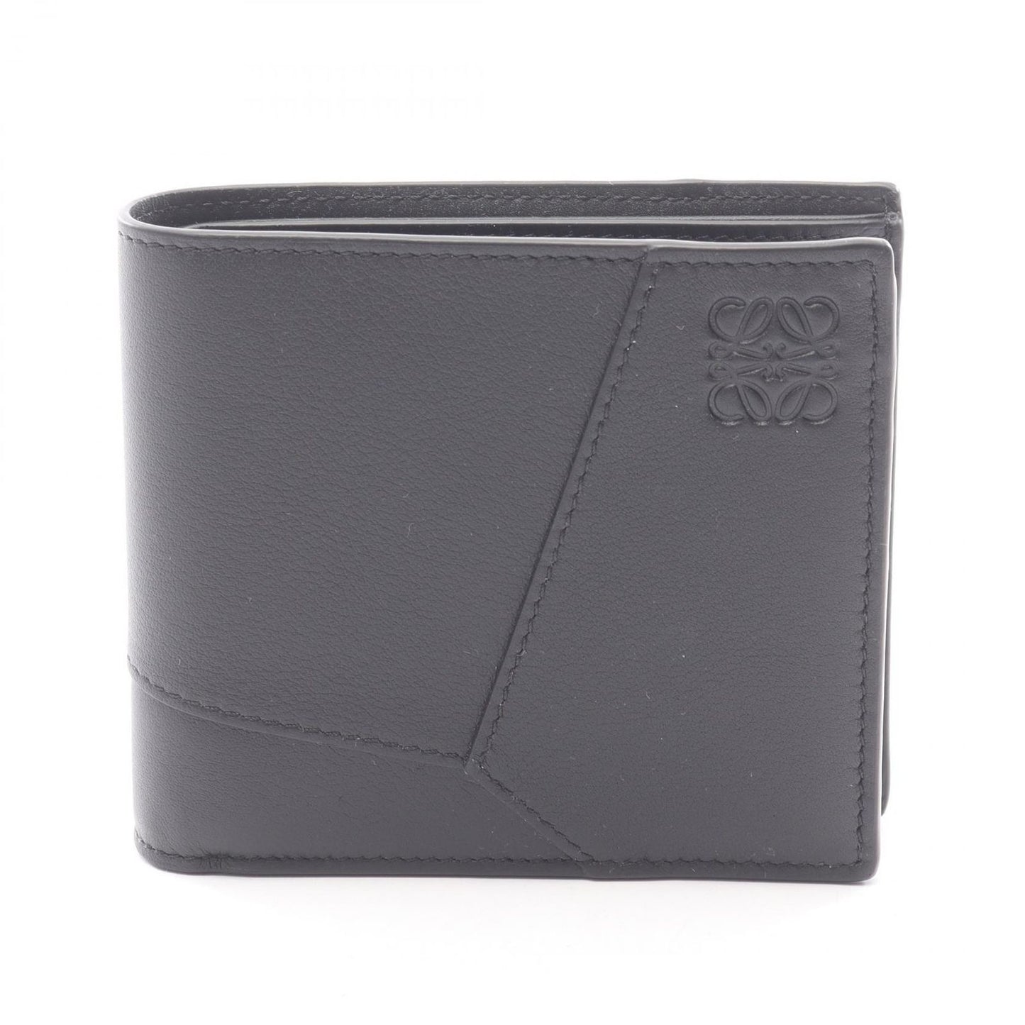 Loewe Bifold Wallet Puzzle Coin Black Leather