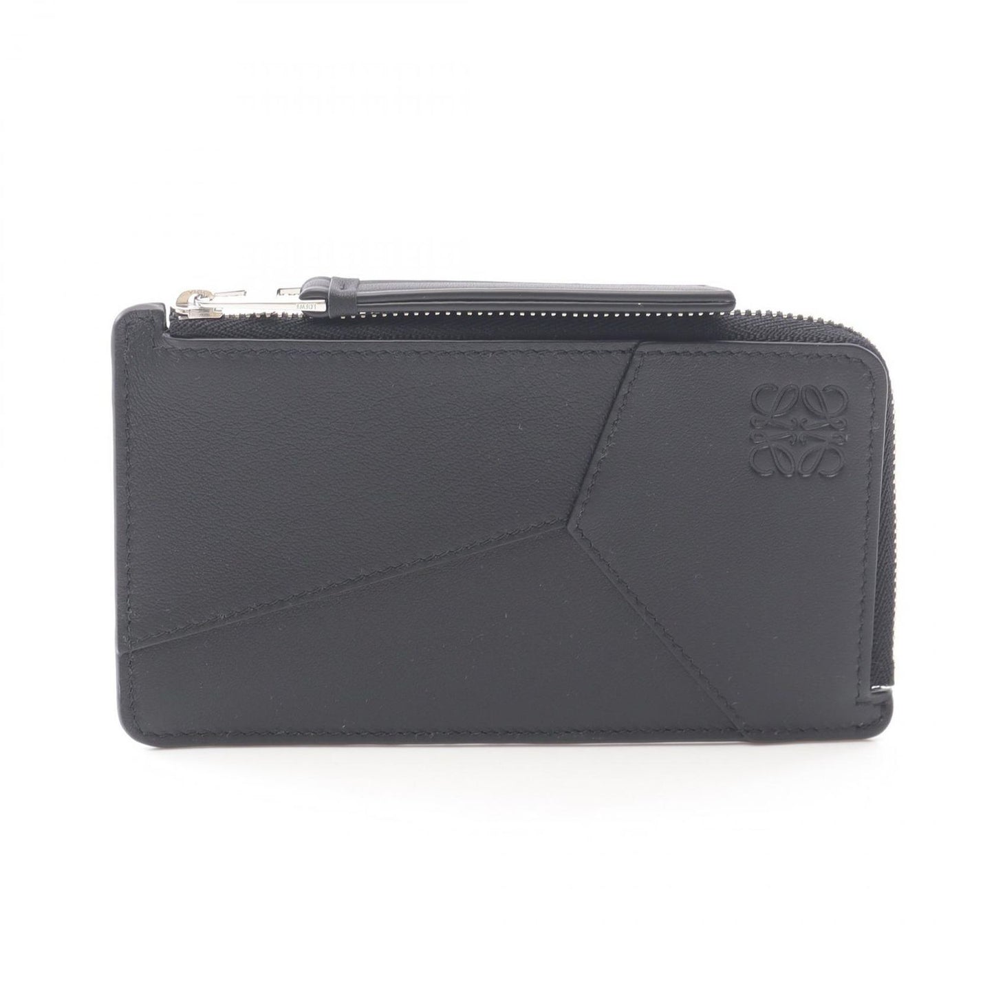 Loewe Coin Case Puzzle Long Card Holder Black Leather