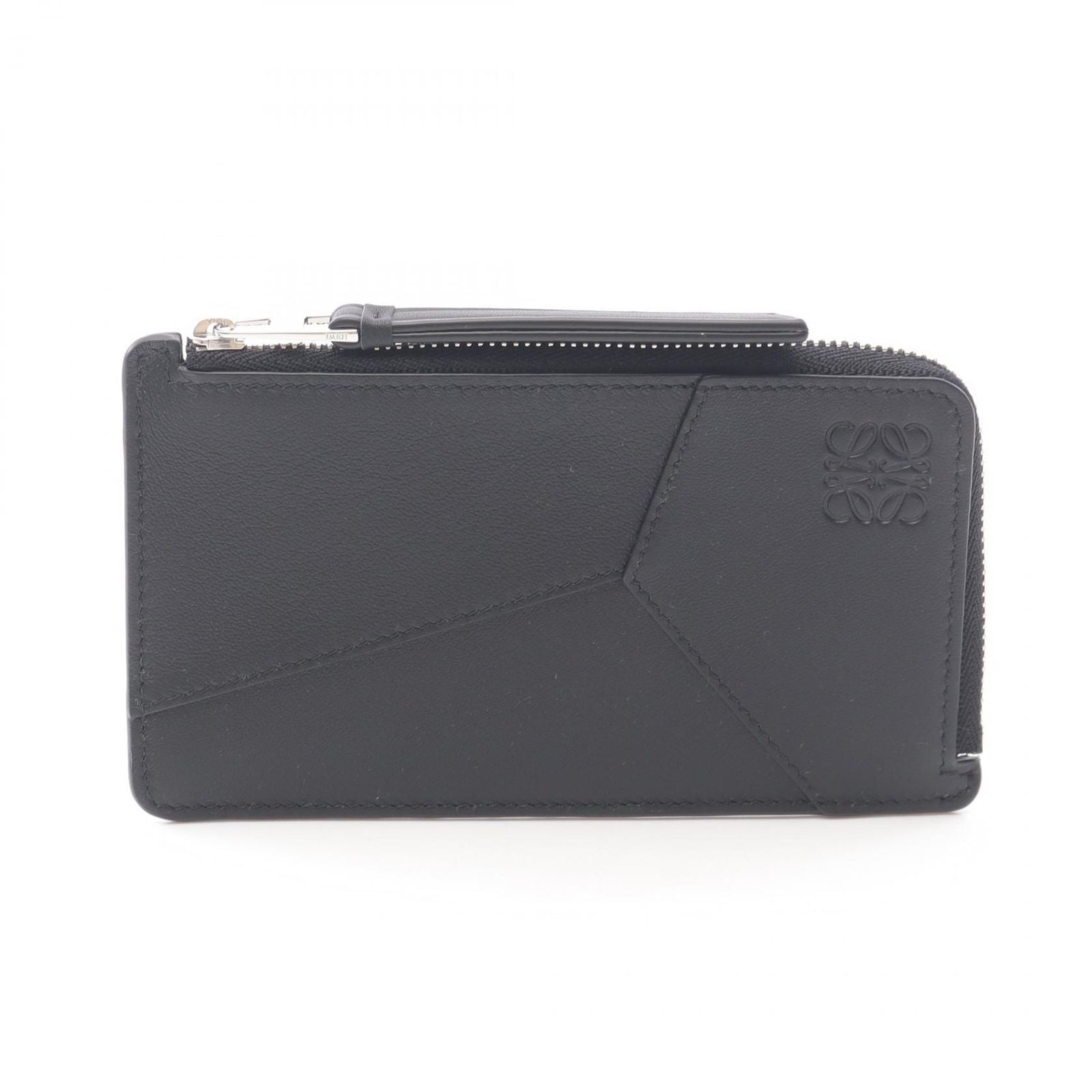 Loewe Coin Case Puzzle Long Card Holder Black Leather