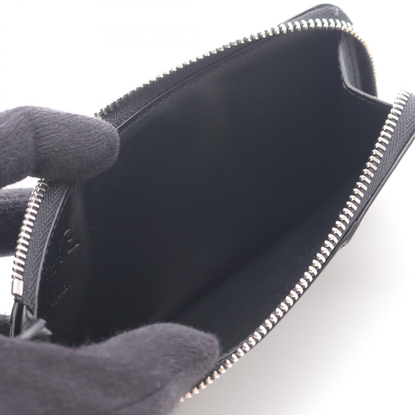 Loewe Coin Case Puzzle Long Card Holder Black Leather — view 3