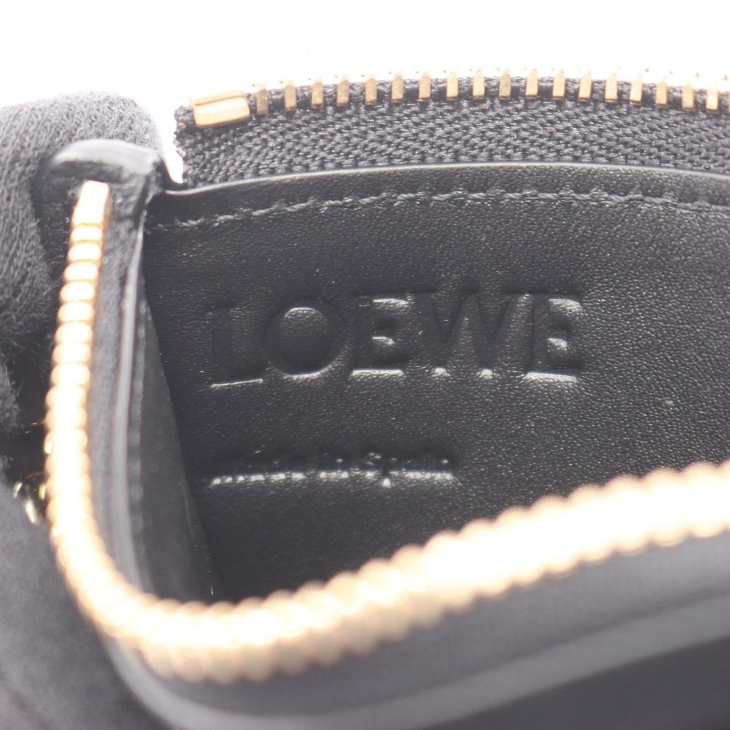 Loewe Coin Case Anagram Square Card Holder with Key Ring Black Leather — view 4