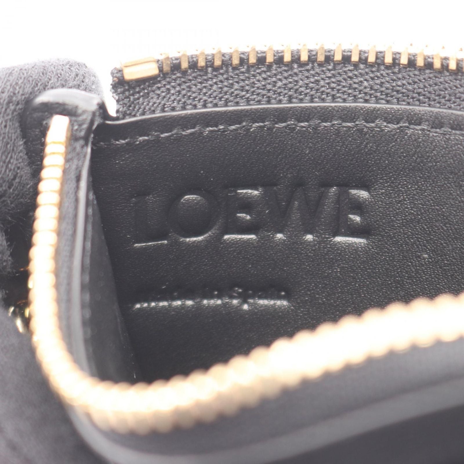 Loewe Coin Case Anagram Square Card Holder with Key Ring Black Leather — view 4