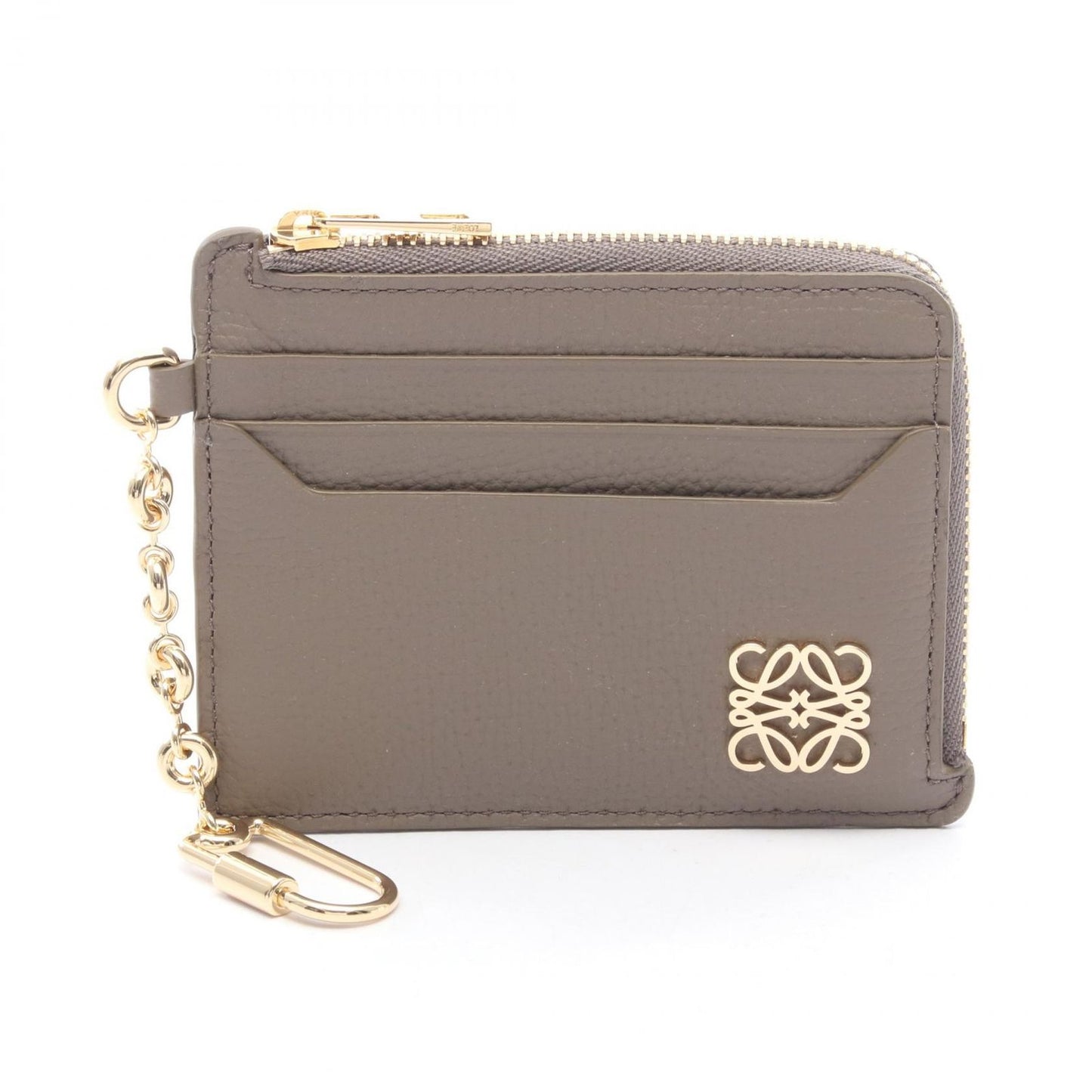 Loewe Coin Case Anagram Square Card Holder with Key Ring Top Leather