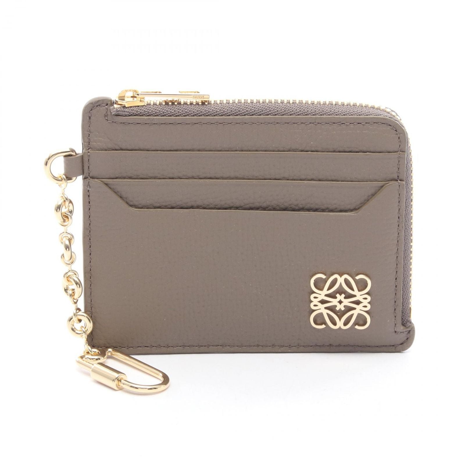 Loewe Coin Case Anagram Square Card Holder with Key Ring Top Leather