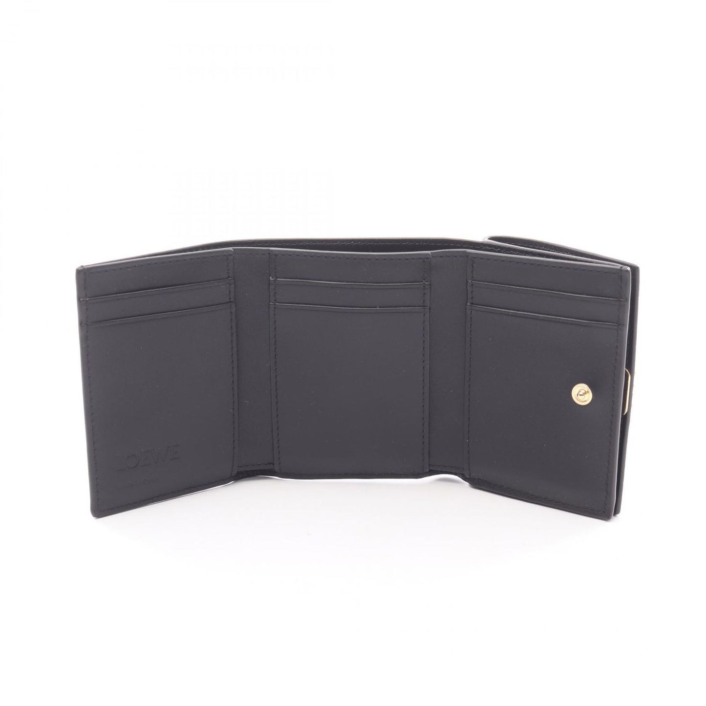 Loewe Trifold Wallet Anagram Black Gold Leather — view 3