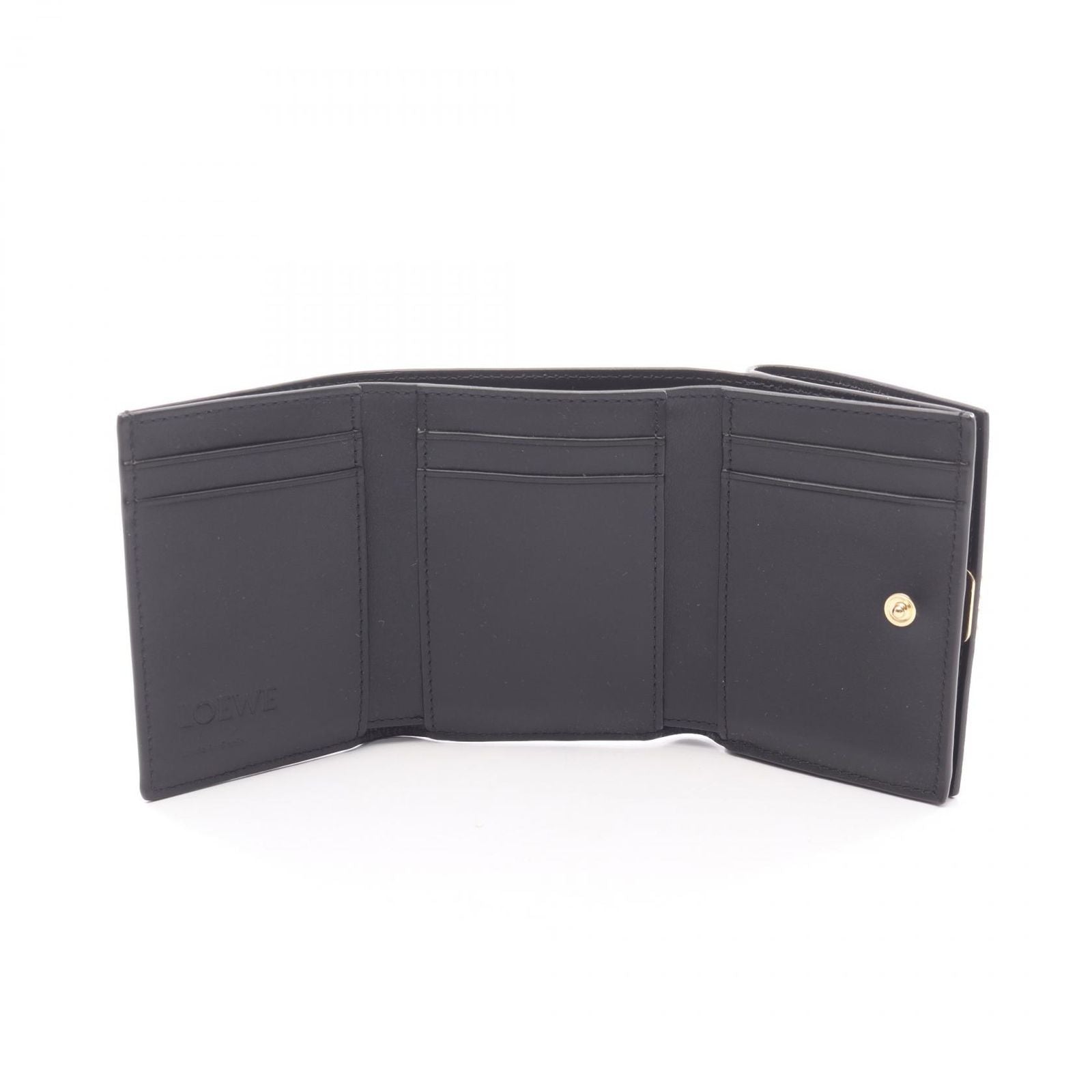 Loewe Trifold Wallet Anagram Black Gold Leather — view 3