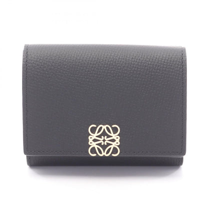 Loewe Trifold Wallet Anagram Black Gold Leather