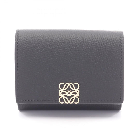 Loewe Trifold Wallet Anagram Black Gold Leather