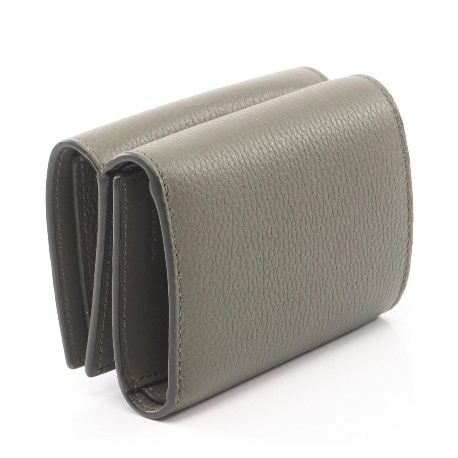Loewe Trifold Wallet Khaki Green Leather — view 2