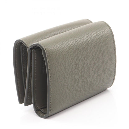 Loewe Trifold Wallet Khaki Green Leather — view 2