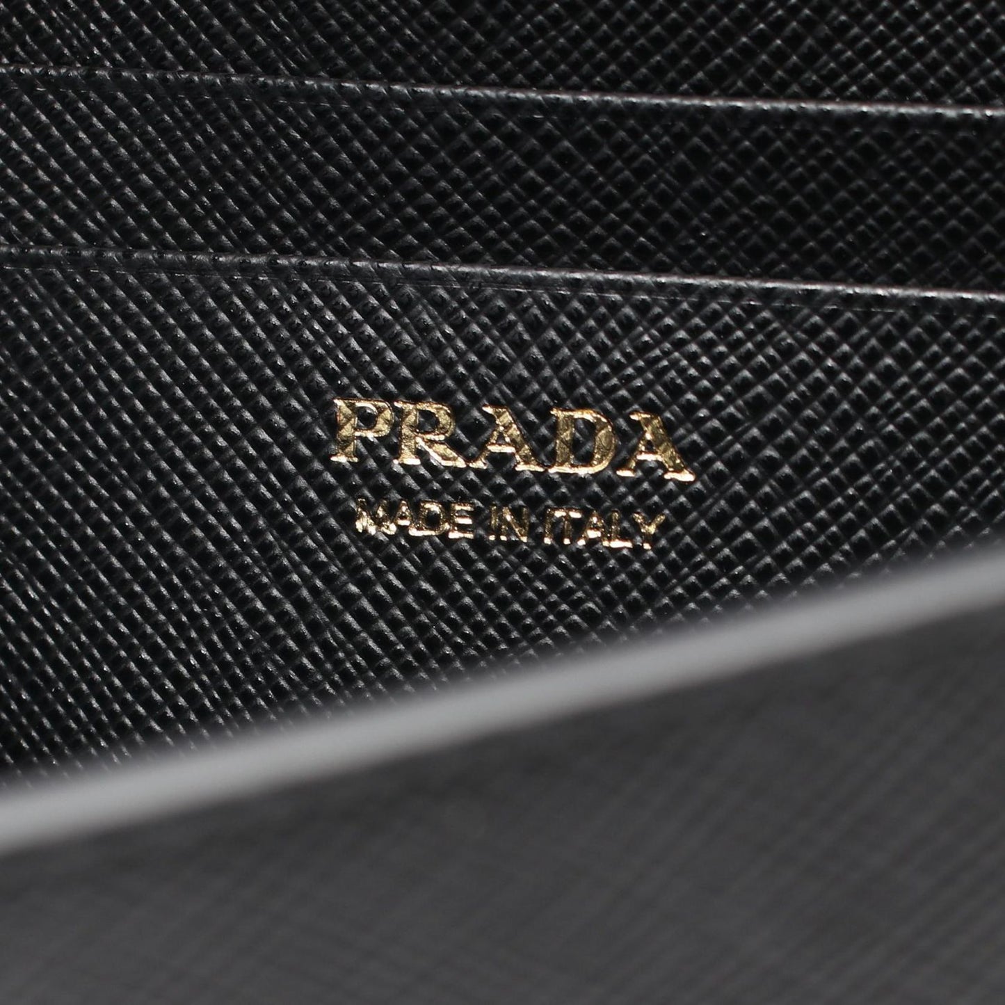 Prada Shoulder Bag Saffiano Triangle Logo Black Leather — view 4