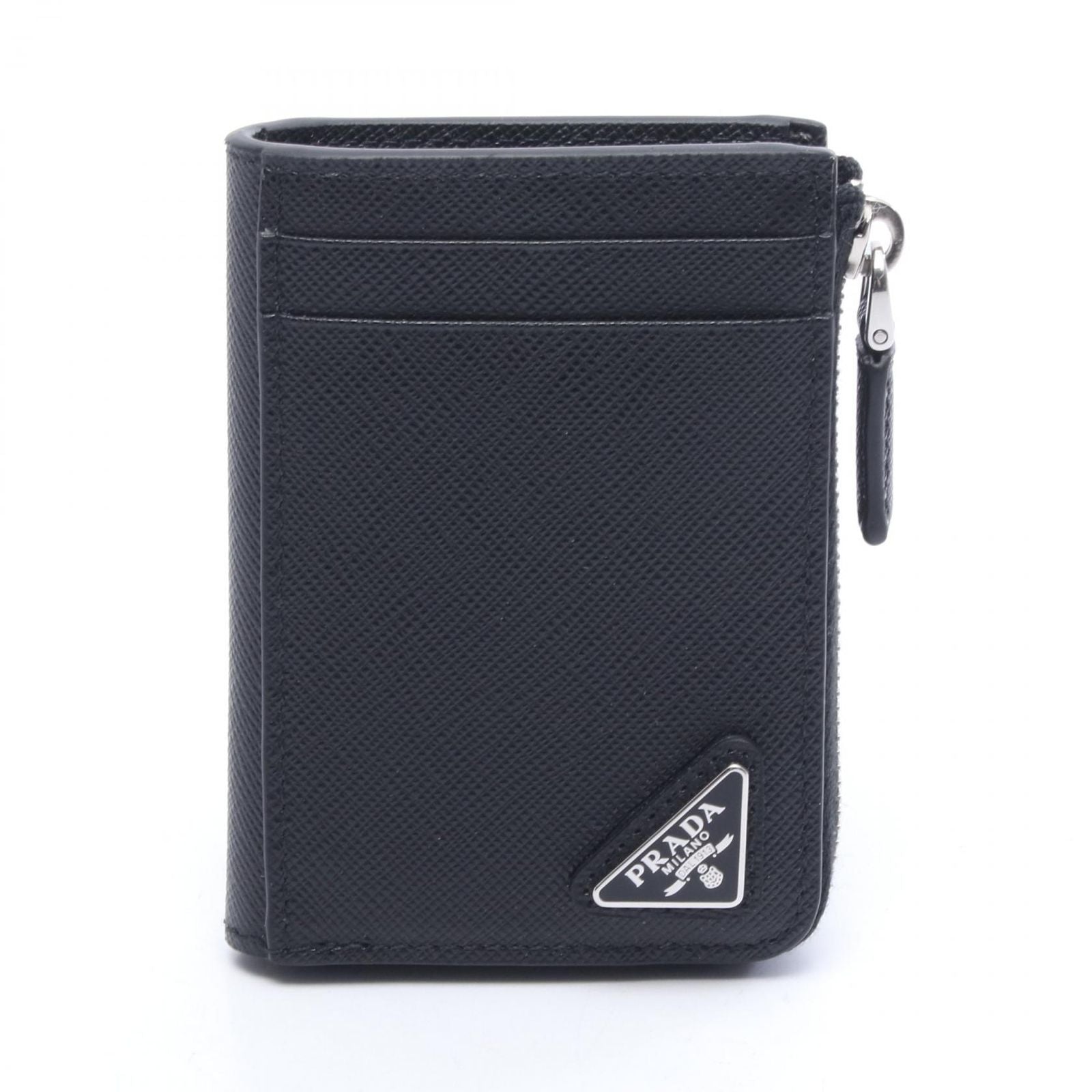 Prada Coin Case Card Black Saffiano Leather