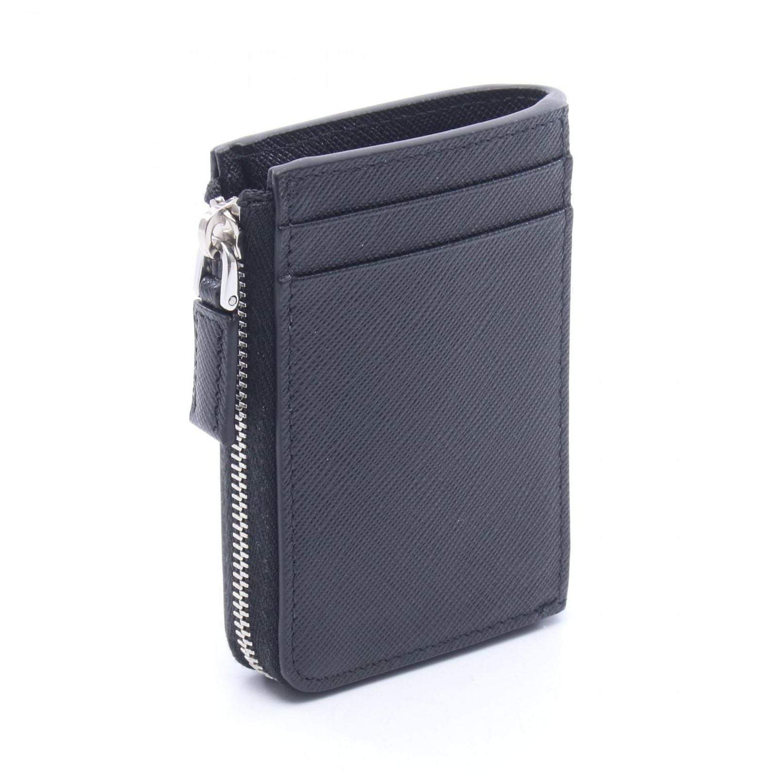 Prada Coin Case Card Black Saffiano Leather — view 2