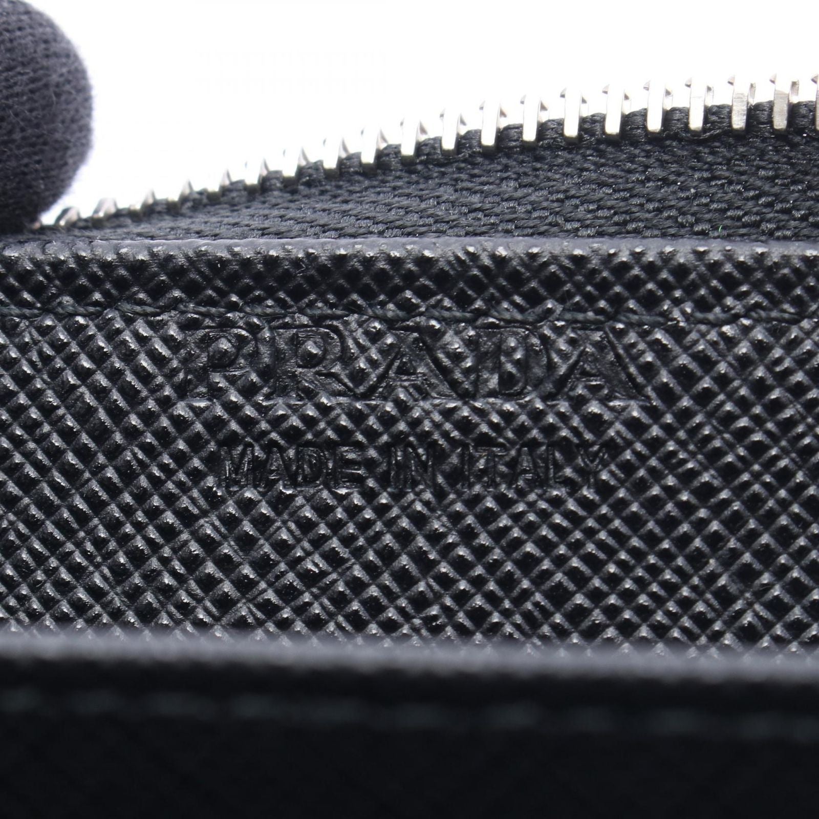 Prada Coin Case Card Black Saffiano Leather — view 4