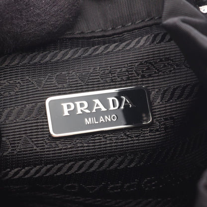 Prada Pouch Re-Nylon Black Nylon Saffiano Leather Mini Bag — view 4
